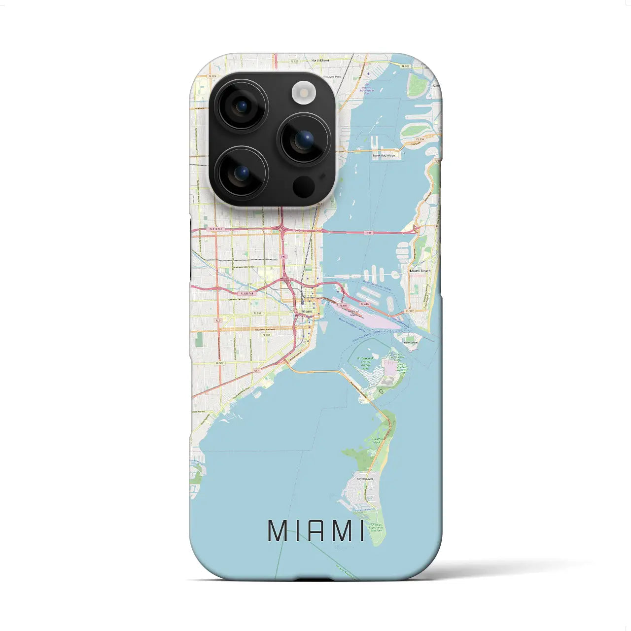 【マイアミ(アメリカ)】地図柄iPhoneケース(バックカバータイプ)