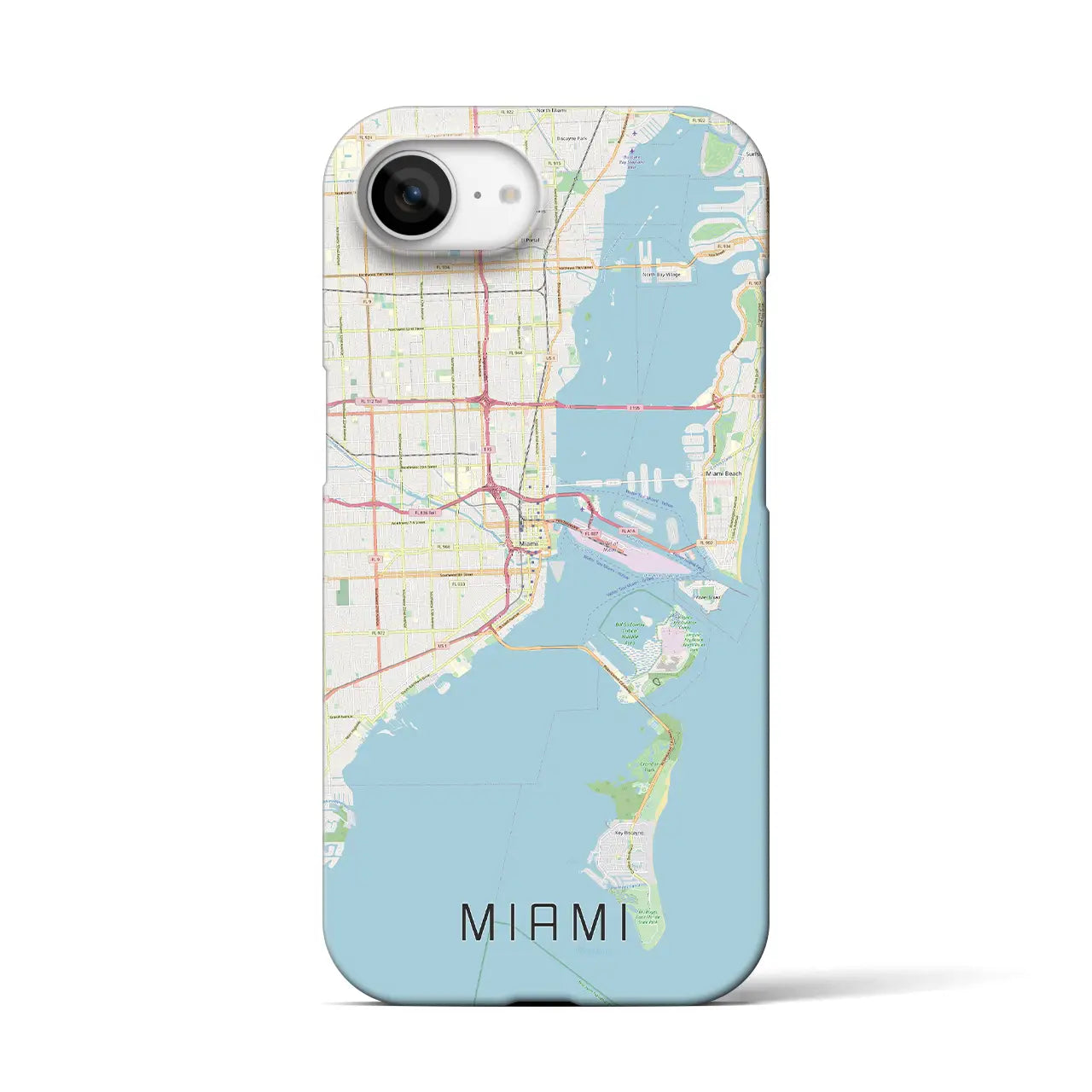 【マイアミ(アメリカ)】地図柄iPhoneケース(バックカバータイプ)