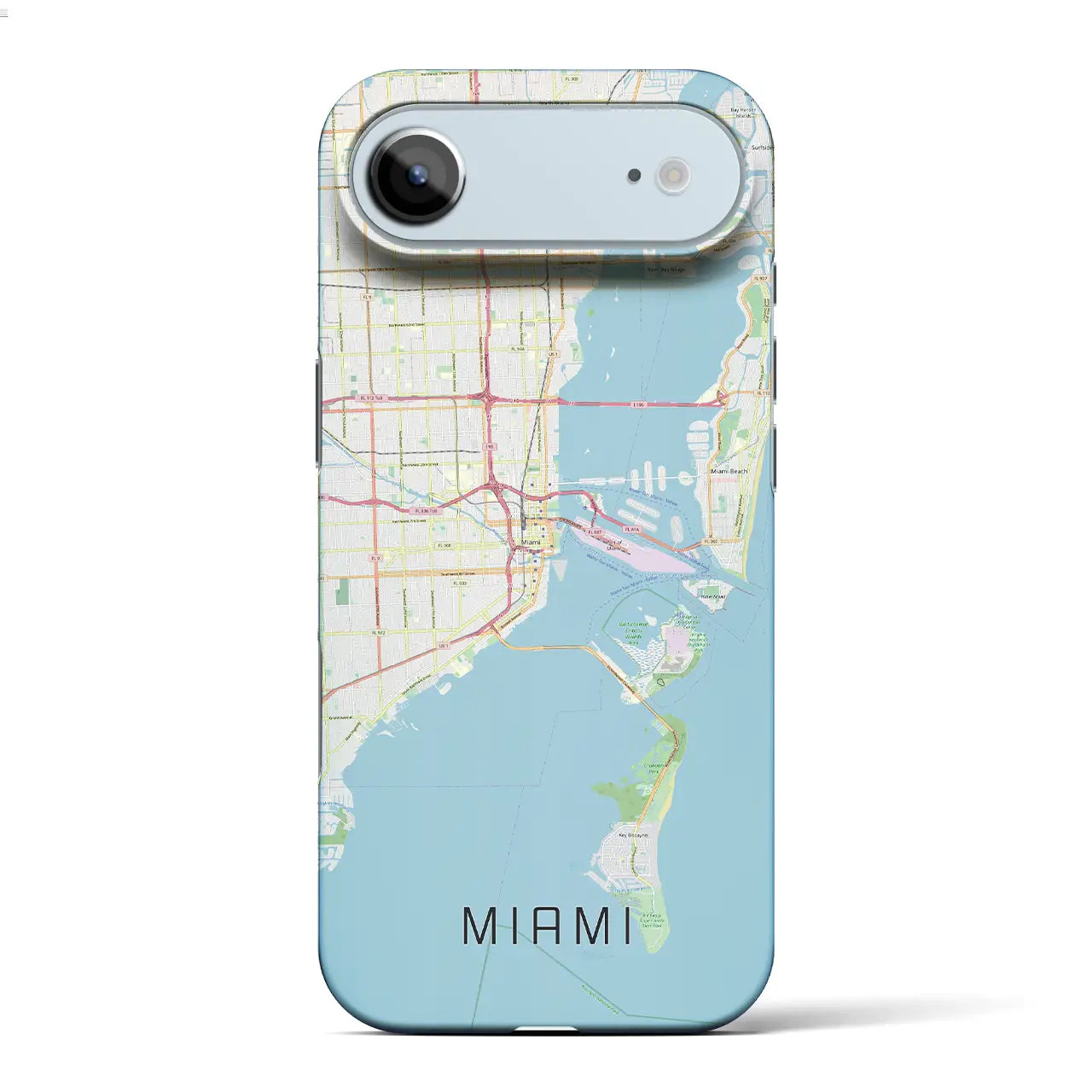 【マイアミ(アメリカ)】地図柄iPhoneケース(バックカバータイプ)