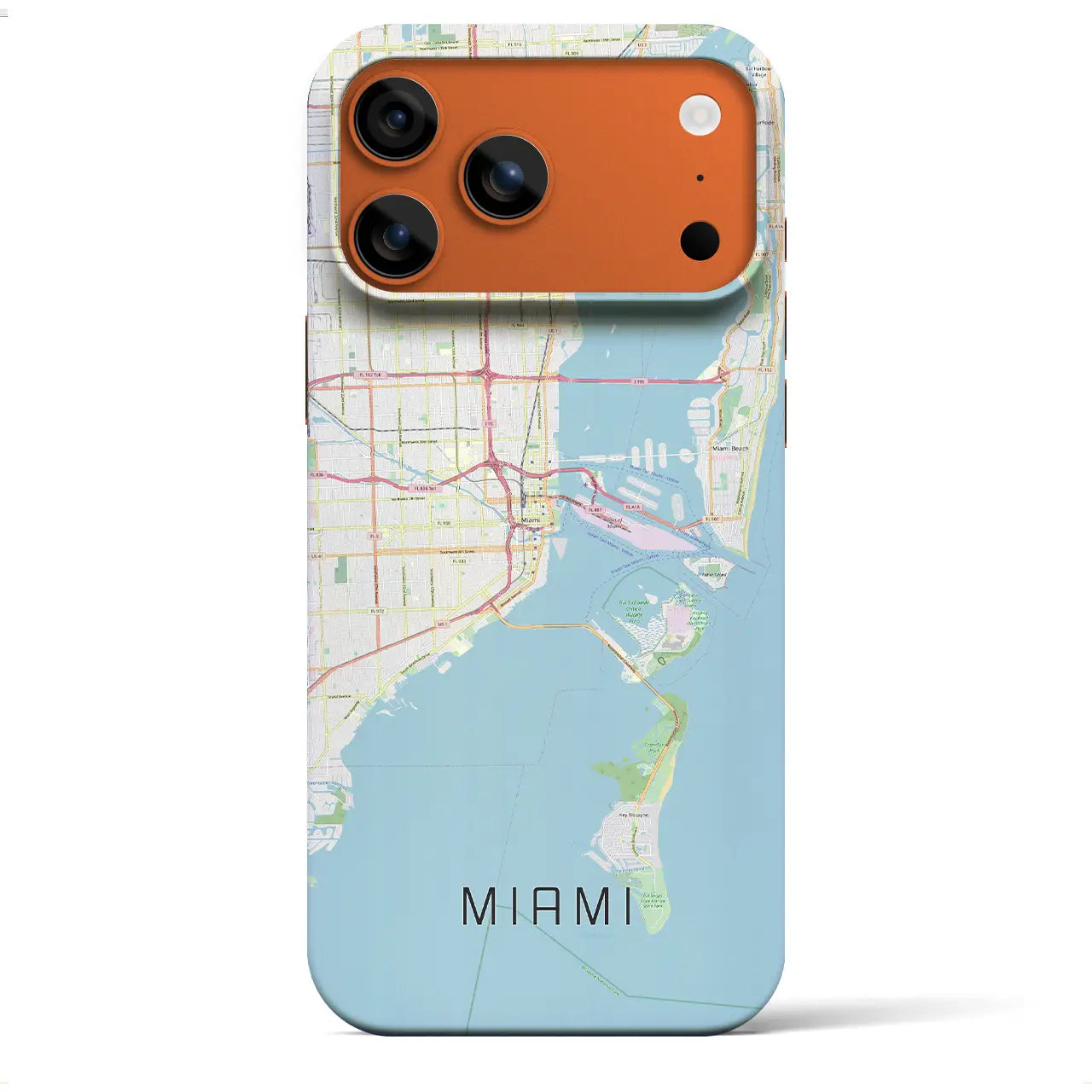 【マイアミ(アメリカ)】地図柄iPhoneケース(バックカバータイプ)