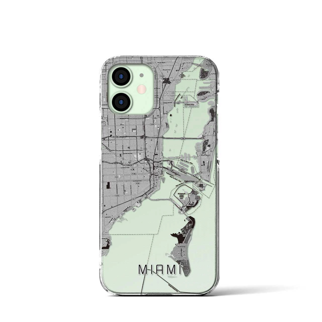 【マイアミ(アメリカ)】地図柄iPhoneケース(クリアタイプ)