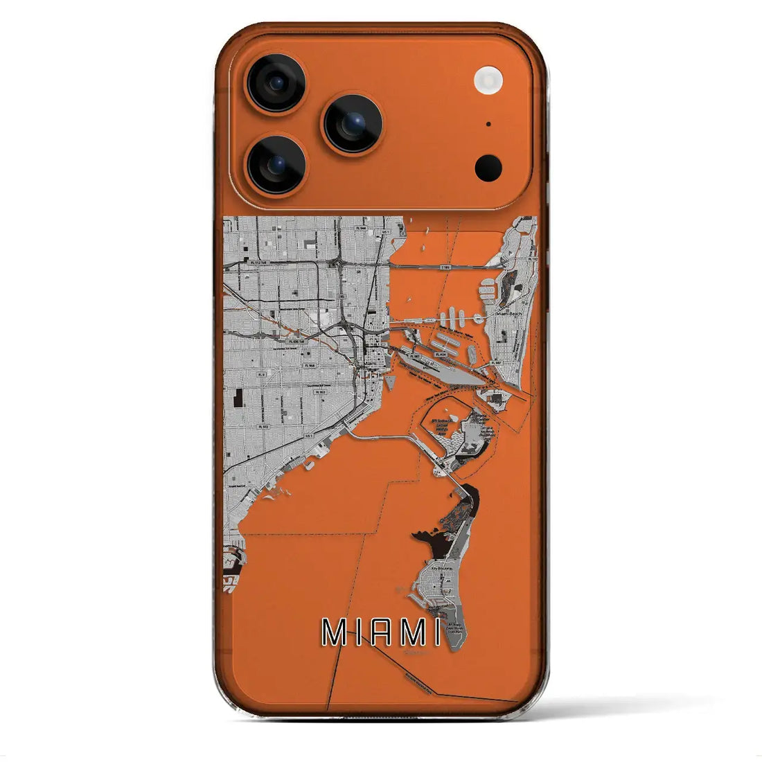 【マイアミ(アメリカ)】地図柄iPhoneケース(クリアタイプ)
