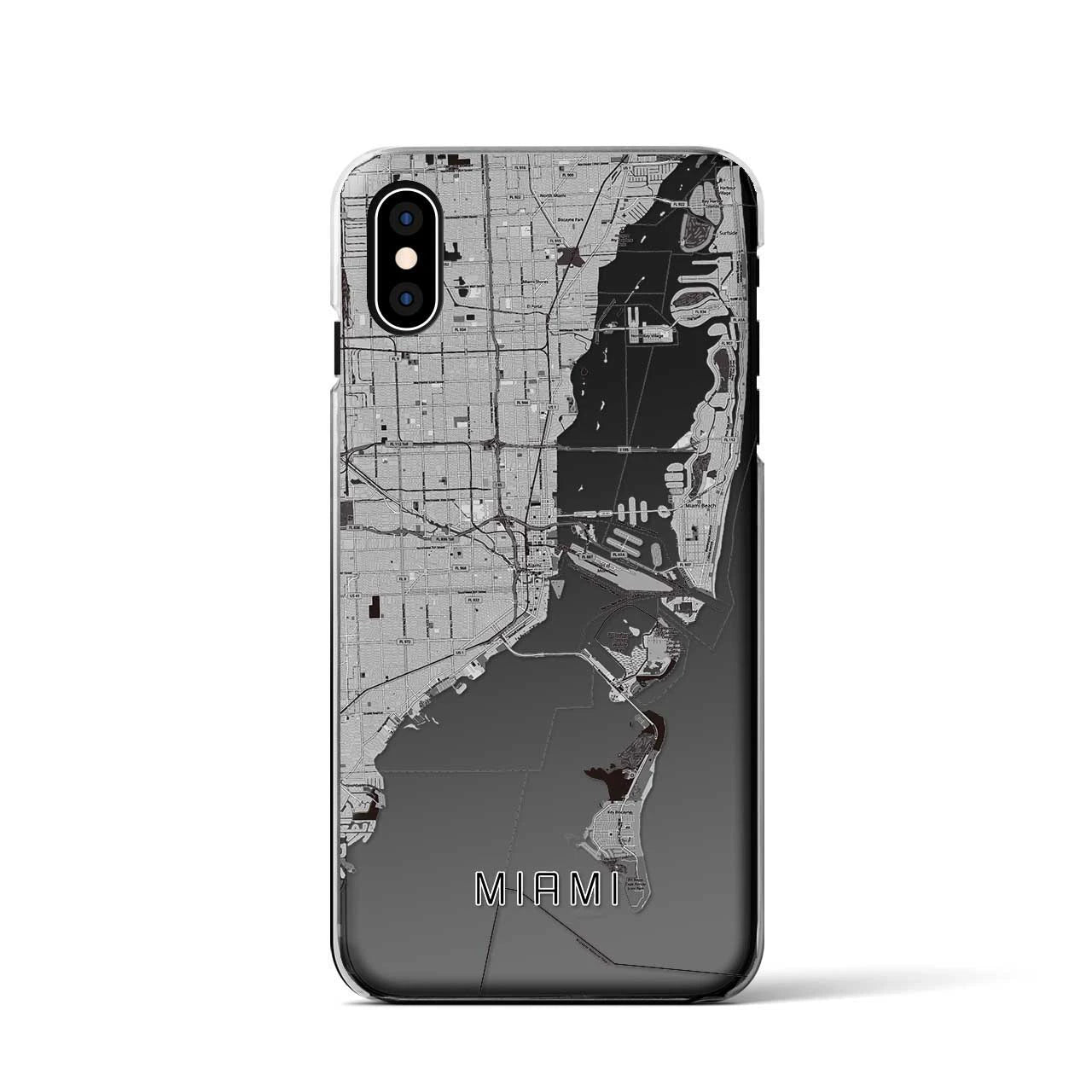 【マイアミ(アメリカ)】地図柄iPhoneケース(クリアタイプ)