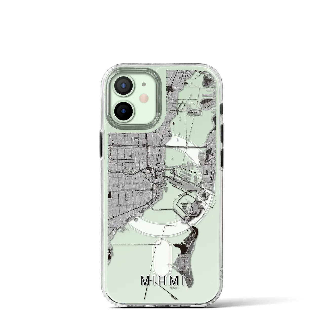 【マイアミ(アメリカ)】地図柄iPhoneケース(MagSafeタイプ)