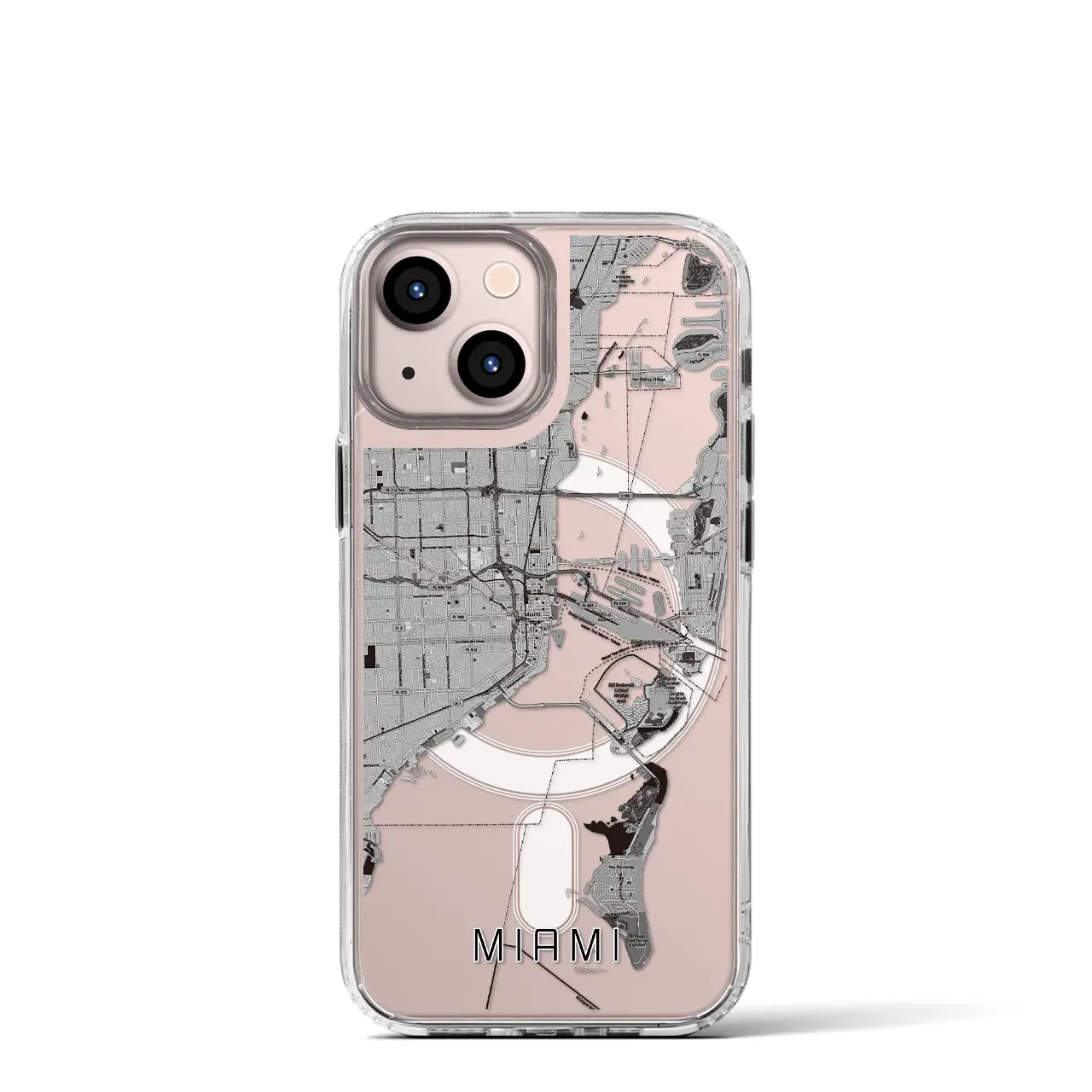 【マイアミ(アメリカ)】地図柄iPhoneケース(MagSafeタイプ)