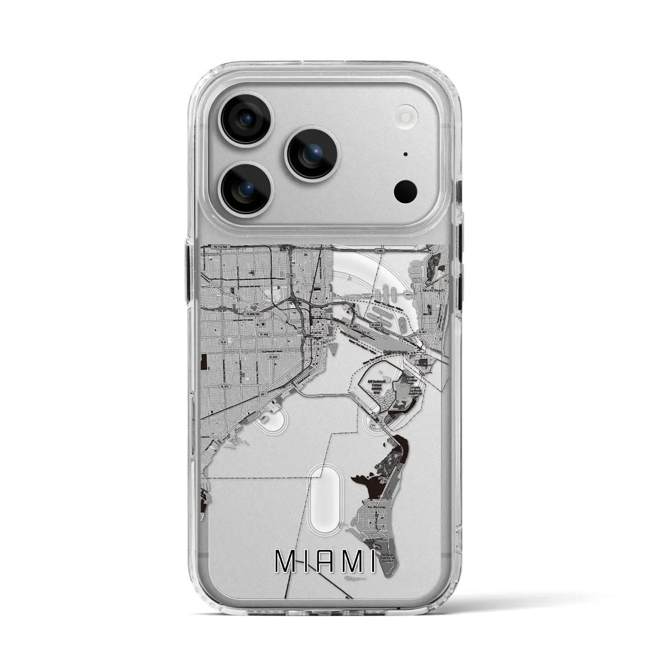 【マイアミ(アメリカ)】地図柄iPhoneケース(MagSafeタイプ)