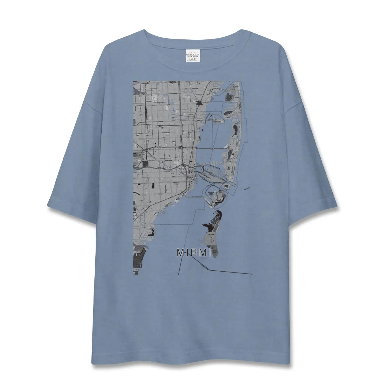 【マイアミ(アメリカ)】地図柄ビッグシルエットTシャツ