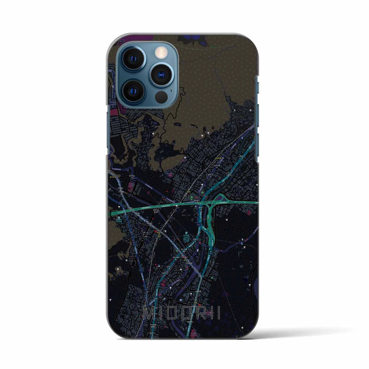 【緑井(広島県)】地図柄iPhoneケース(バックカバータイプ)
