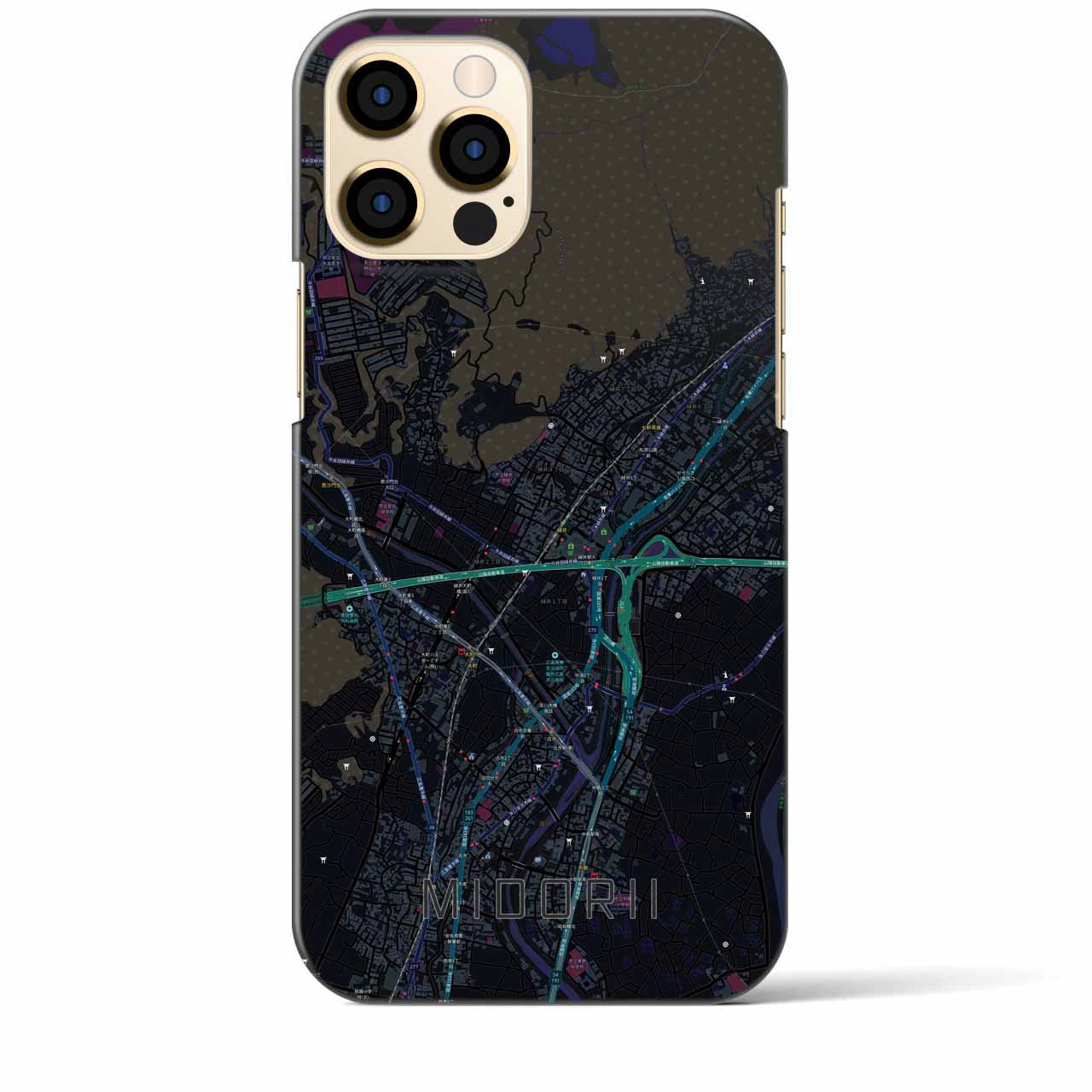 【緑井(広島県)】地図柄iPhoneケース(バックカバータイプ)