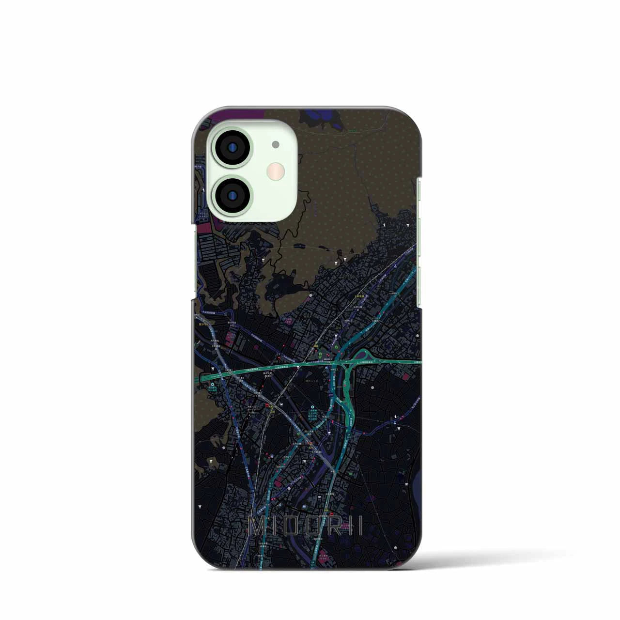 【緑井(広島県)】地図柄iPhoneケース(バックカバータイプ)