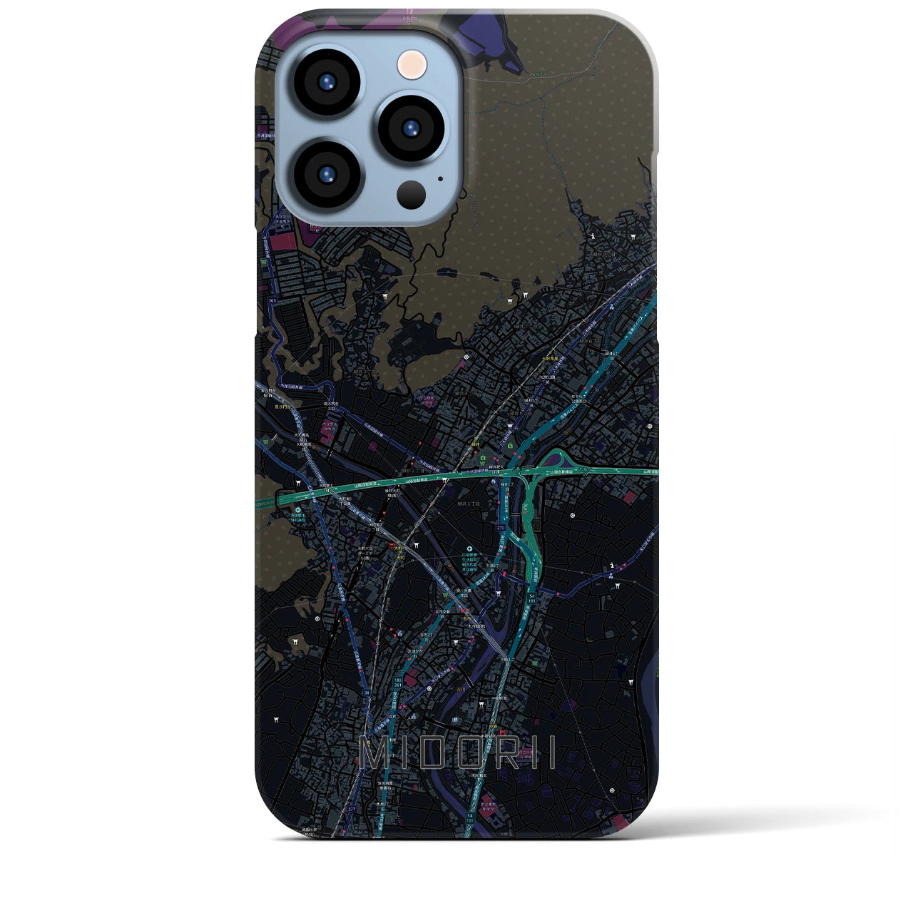 【緑井(広島県)】地図柄iPhoneケース(バックカバータイプ)