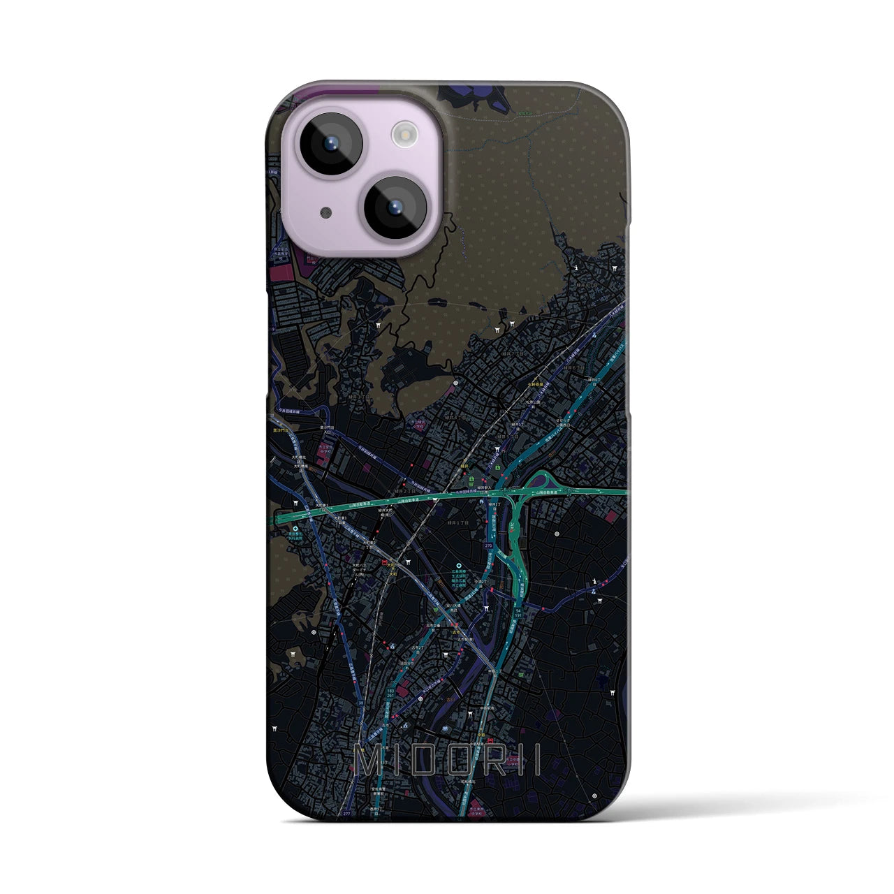 【緑井(広島県)】地図柄iPhoneケース(バックカバータイプ)