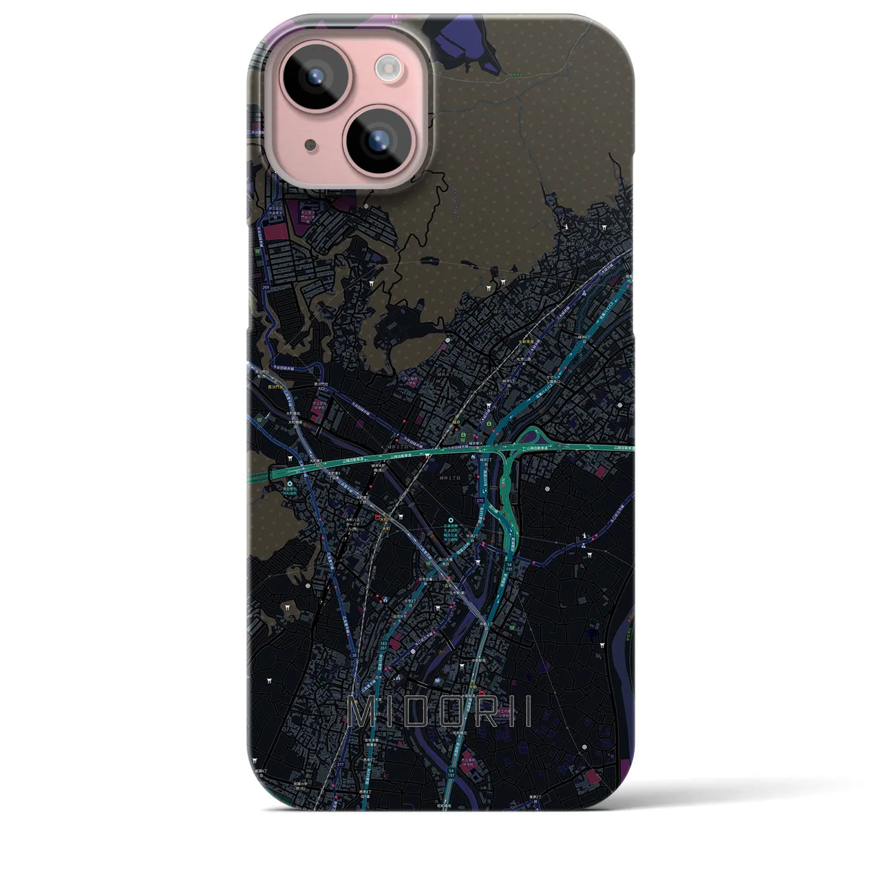 【緑井(広島県)】地図柄iPhoneケース(バックカバータイプ)
