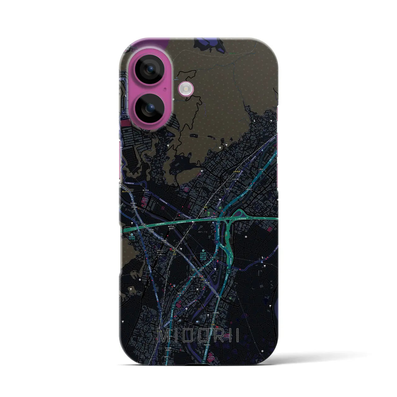 【緑井(広島県)】地図柄iPhoneケース(バックカバータイプ)