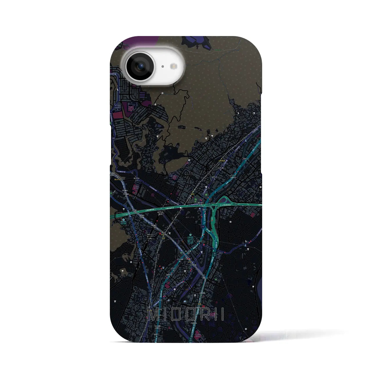 【緑井(広島県)】地図柄iPhoneケース(バックカバータイプ)