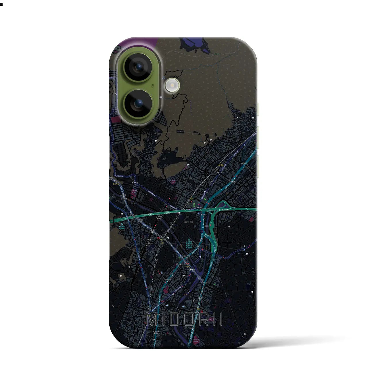 【緑井(広島県)】地図柄iPhoneケース(バックカバータイプ)