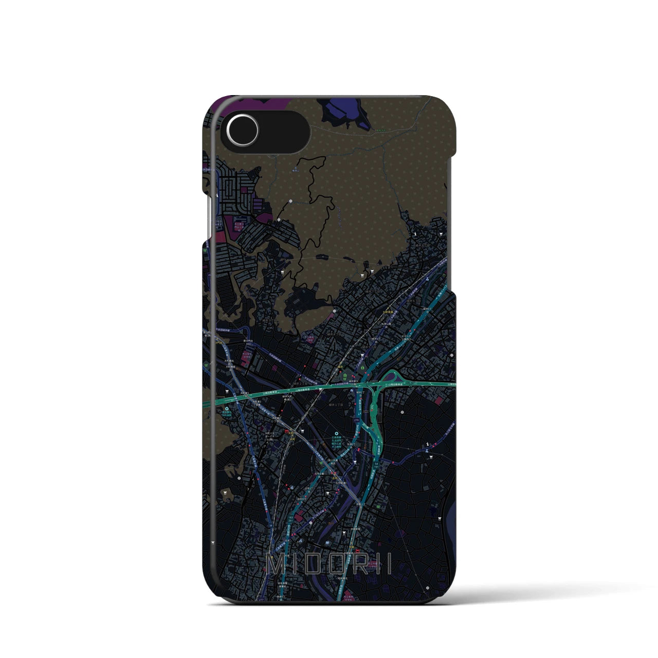 【緑井(広島県)】地図柄iPhoneケース(バックカバータイプ)