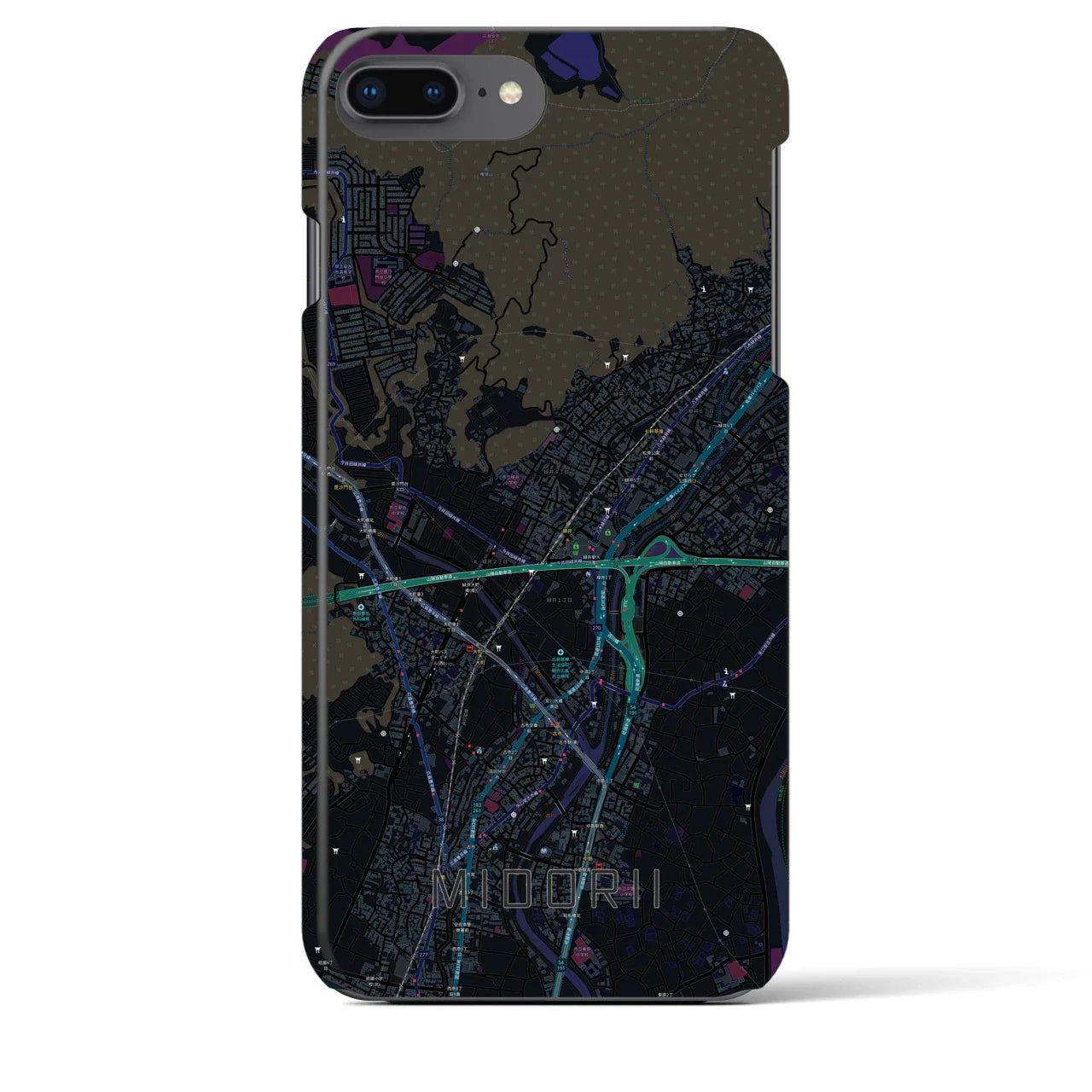【緑井(広島県)】地図柄iPhoneケース(バックカバータイプ)