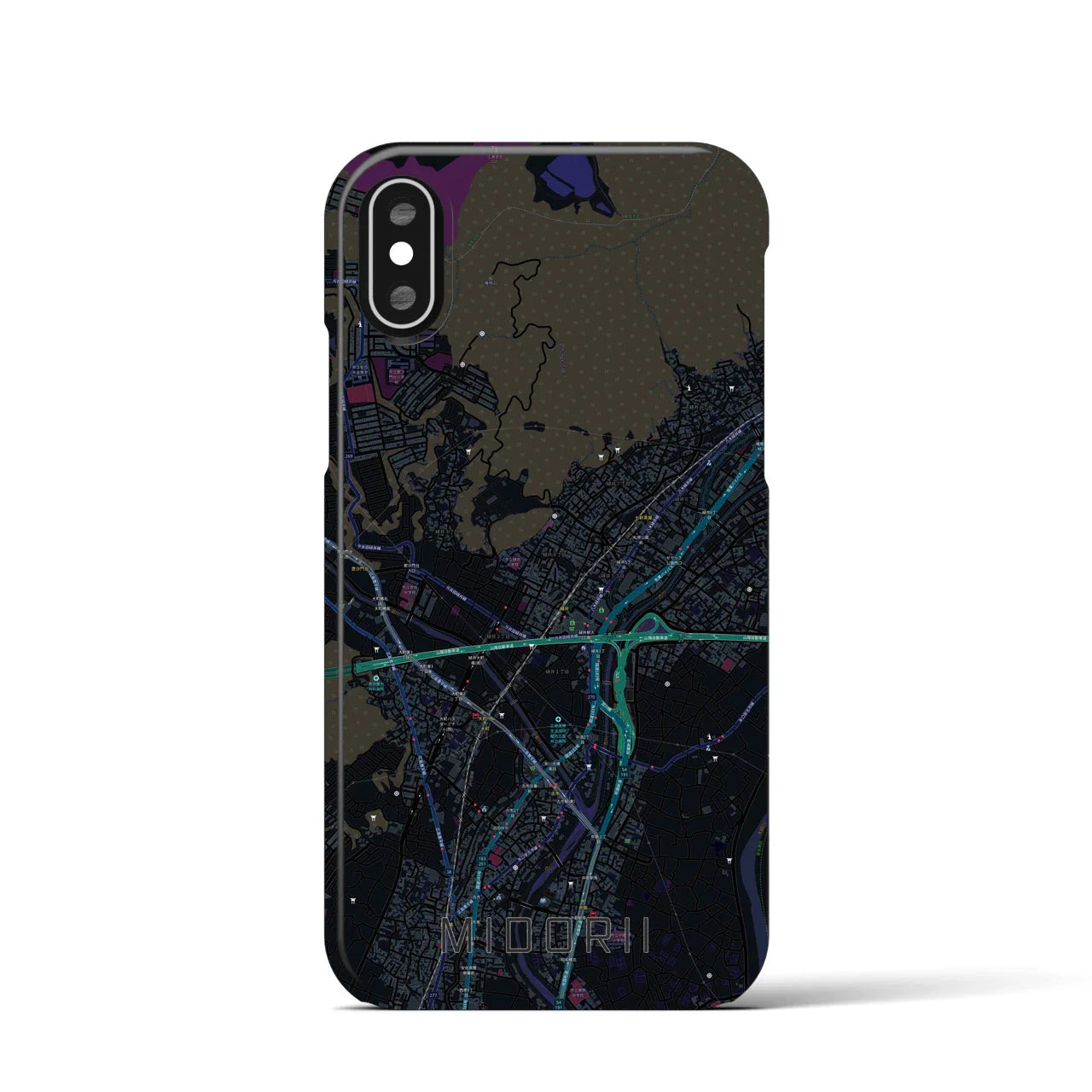 【緑井(広島県)】地図柄iPhoneケース(バックカバータイプ)