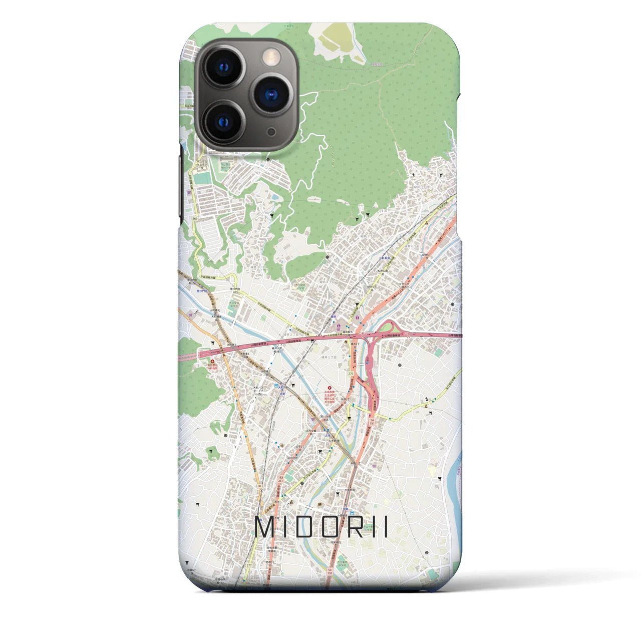 【緑井(広島県)】地図柄iPhoneケース(バックカバータイプ)