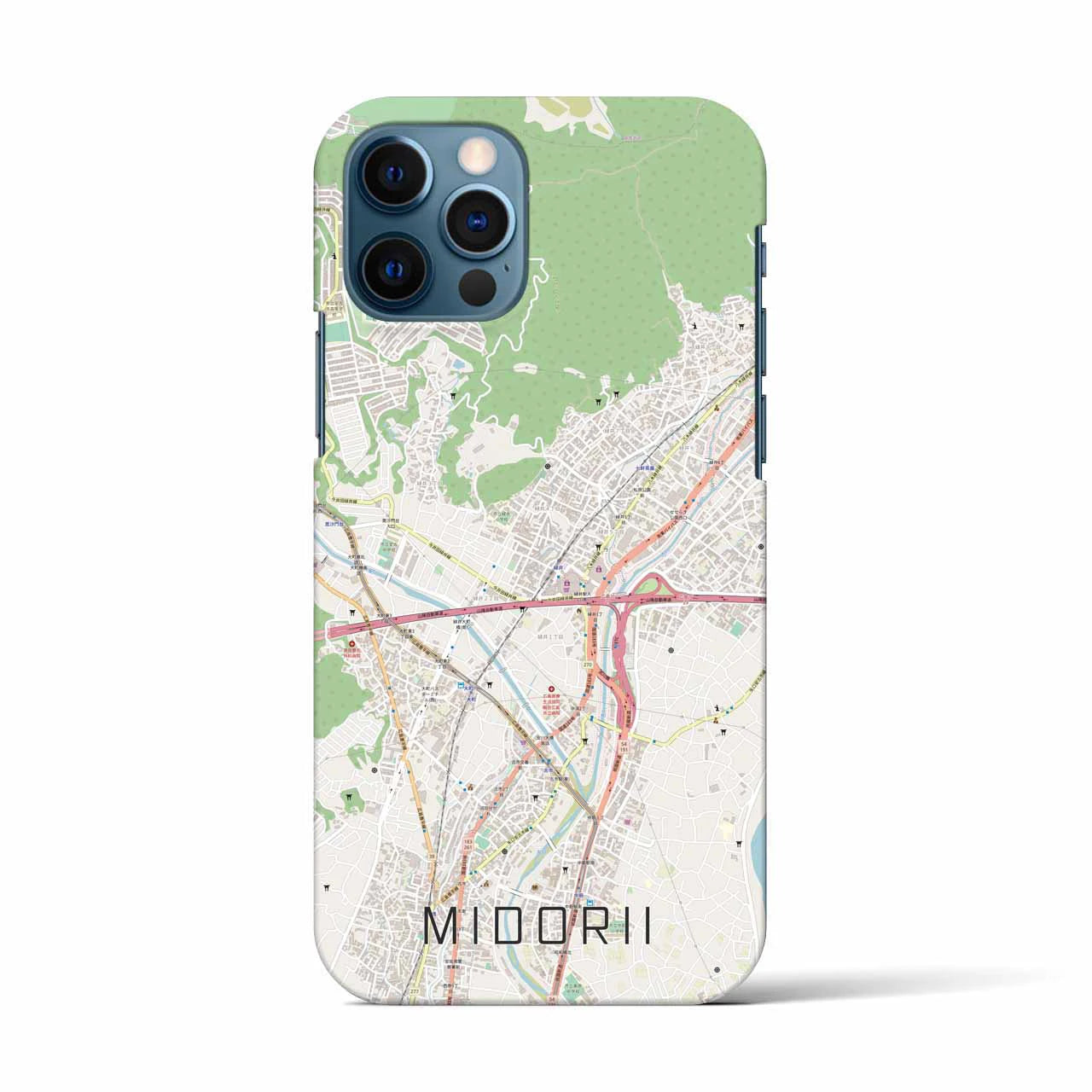 【緑井(広島県)】地図柄iPhoneケース(バックカバータイプ)