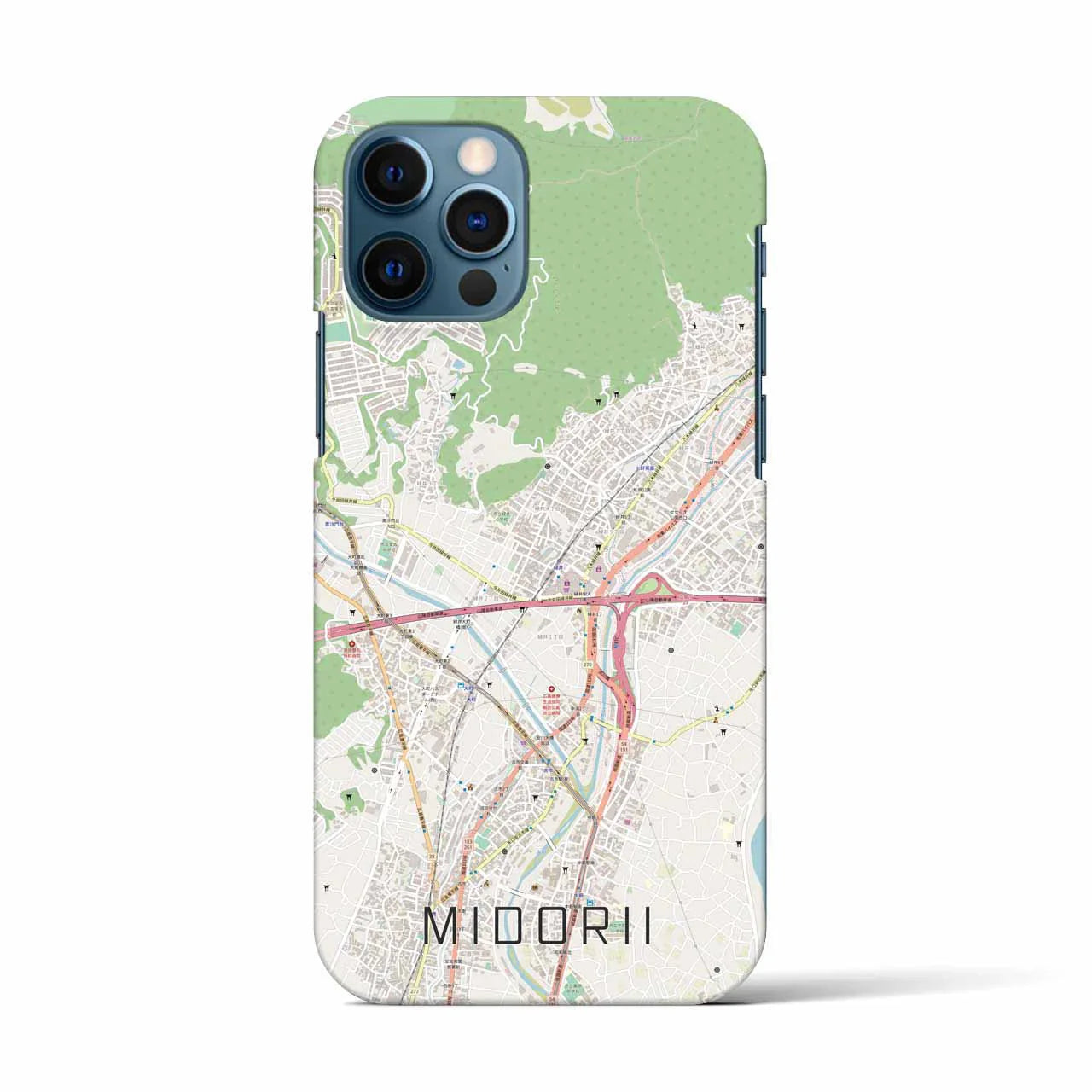 【緑井(広島県)】地図柄iPhoneケース(バックカバータイプ)