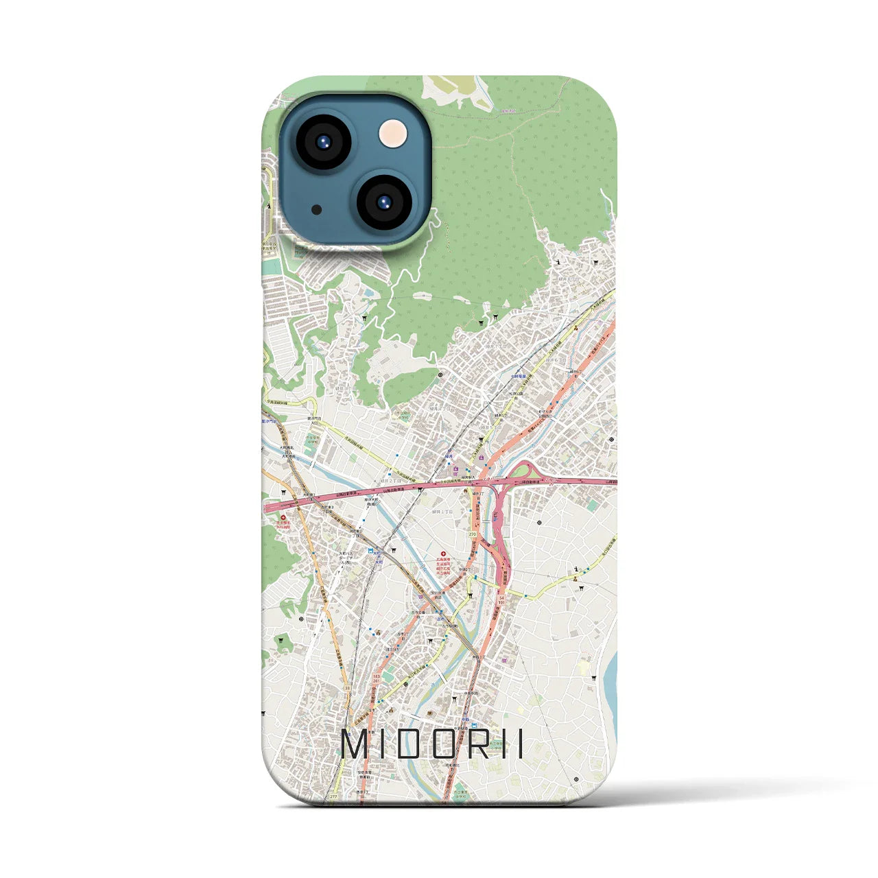 【緑井(広島県)】地図柄iPhoneケース(バックカバータイプ)