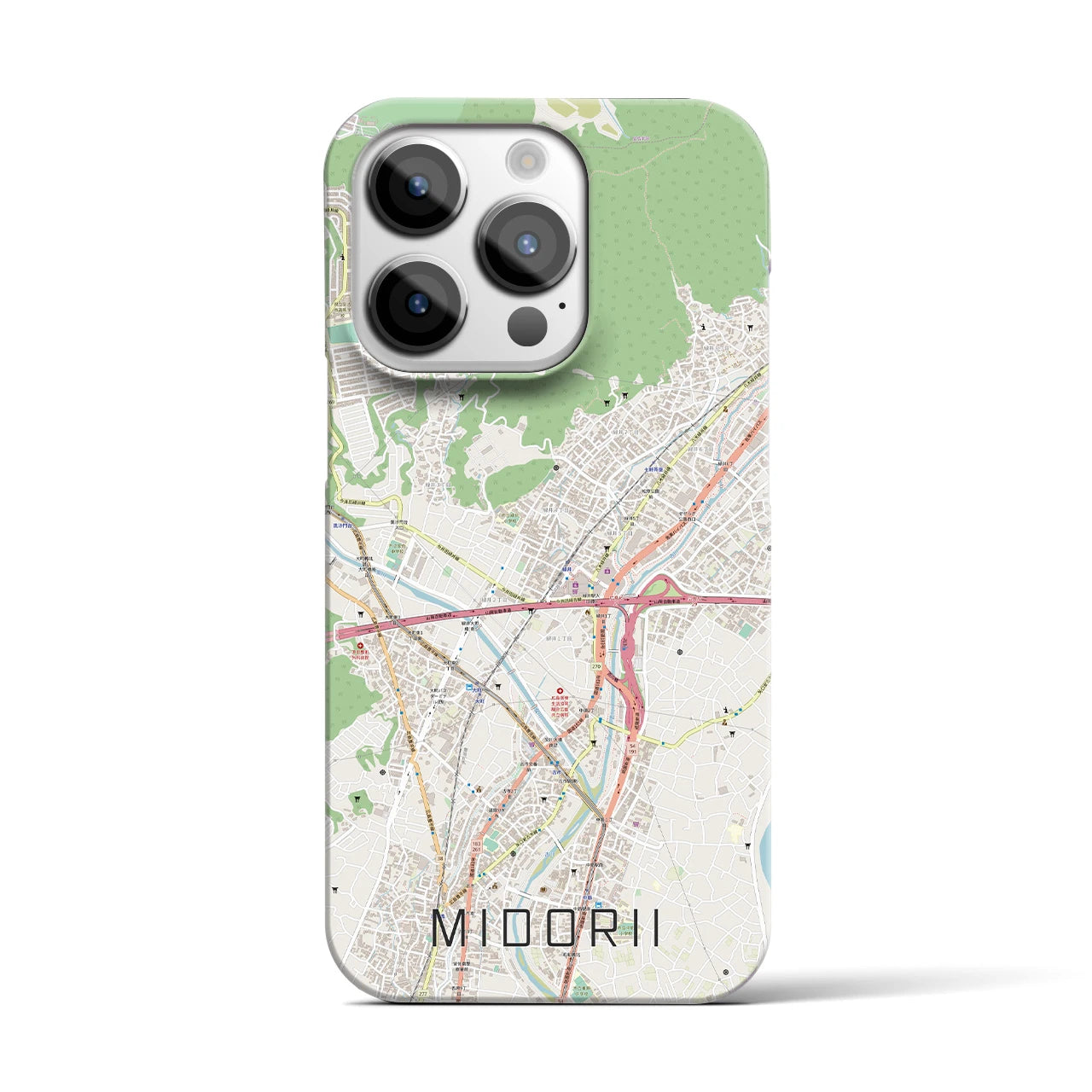 【緑井(広島県)】地図柄iPhoneケース(バックカバータイプ)