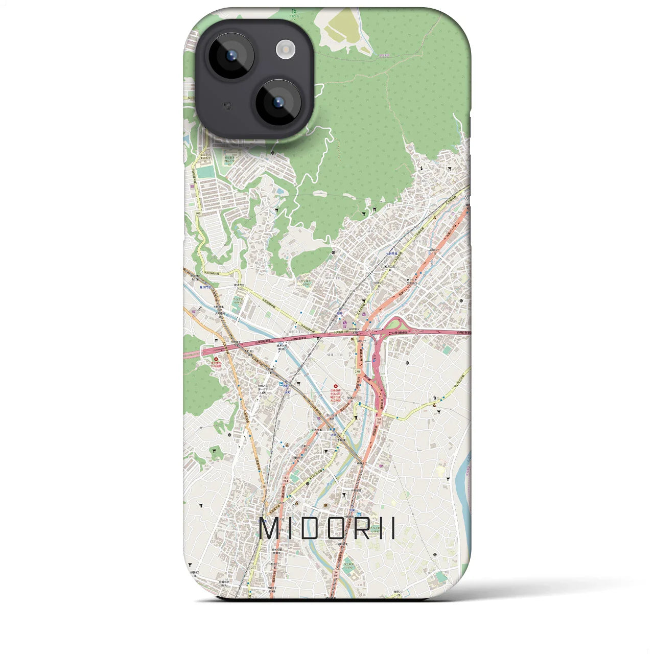【緑井(広島県)】地図柄iPhoneケース(バックカバータイプ)