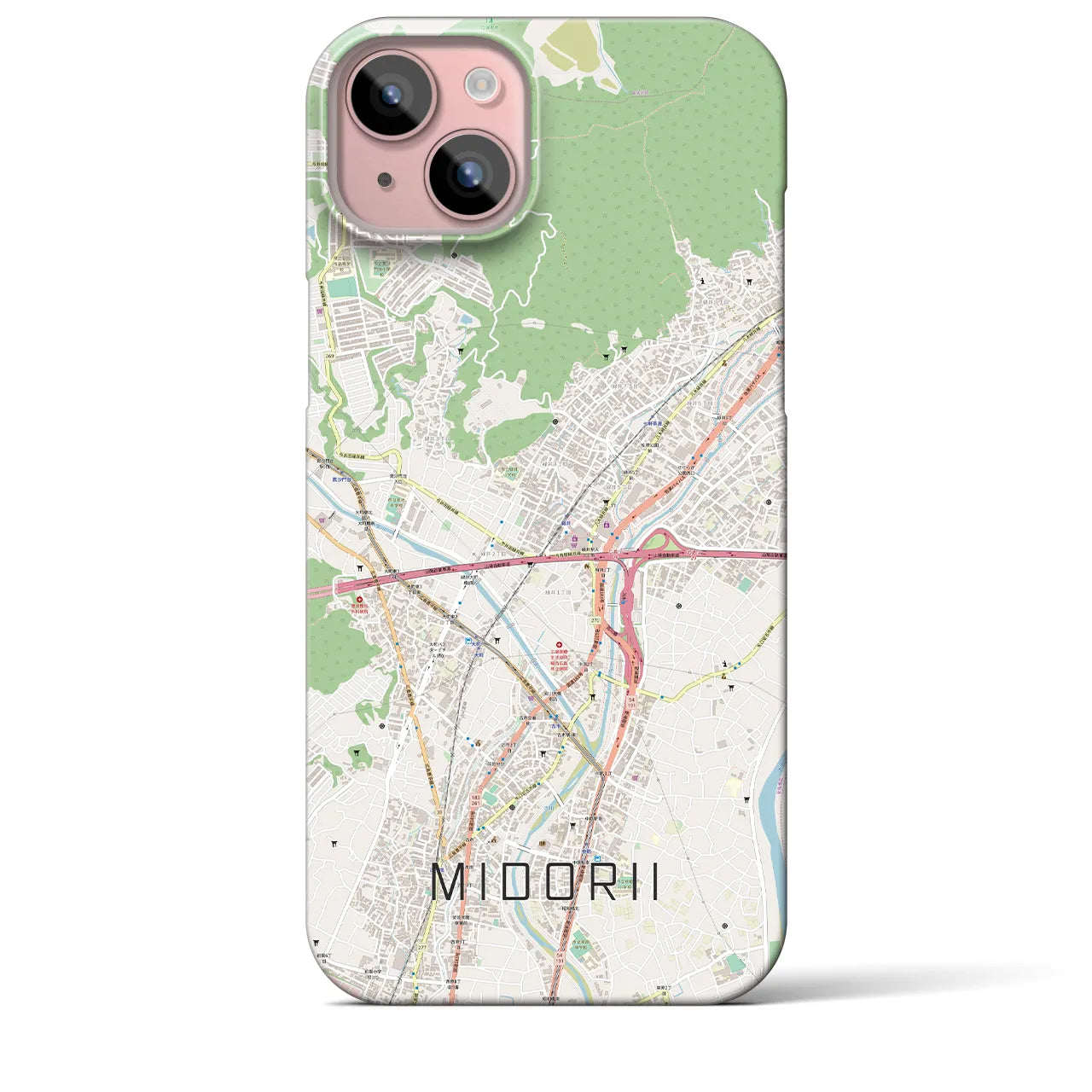【緑井(広島県)】地図柄iPhoneケース(バックカバータイプ)