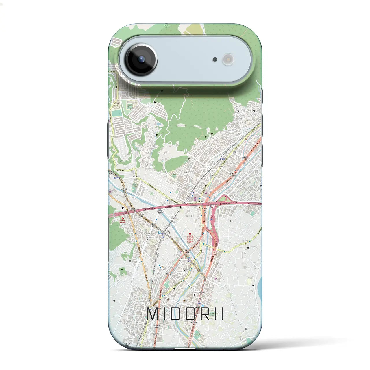 【緑井(広島県)】地図柄iPhoneケース(バックカバータイプ)