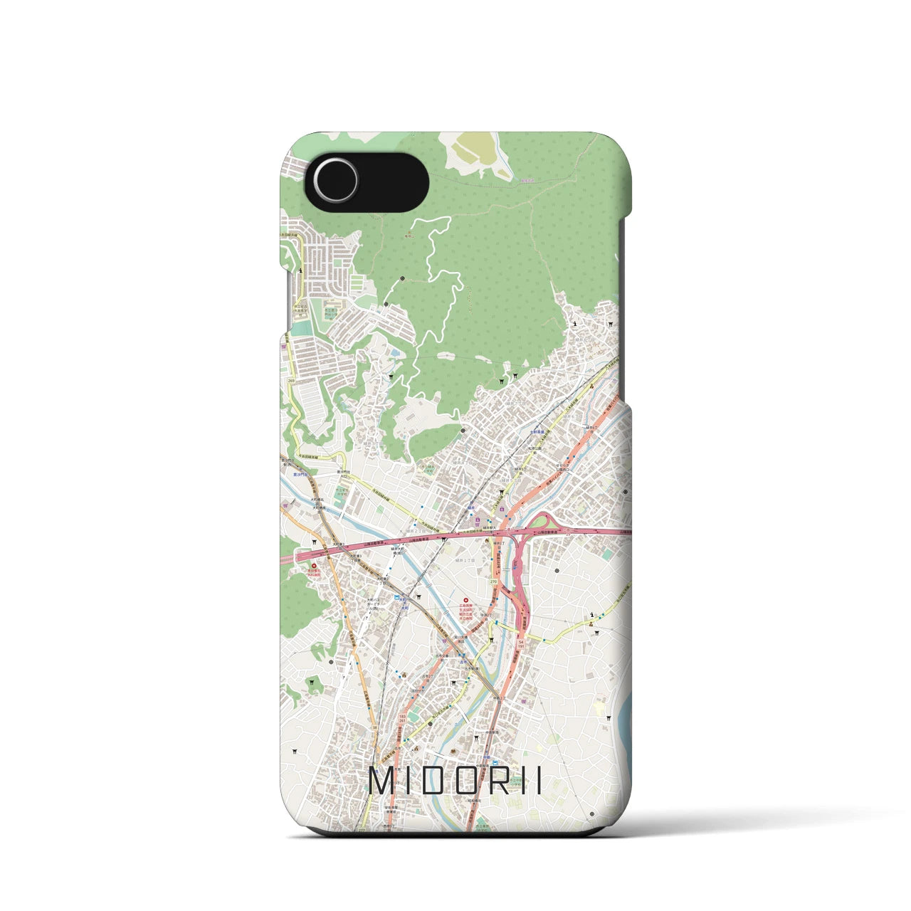 【緑井(広島県)】地図柄iPhoneケース(バックカバータイプ)