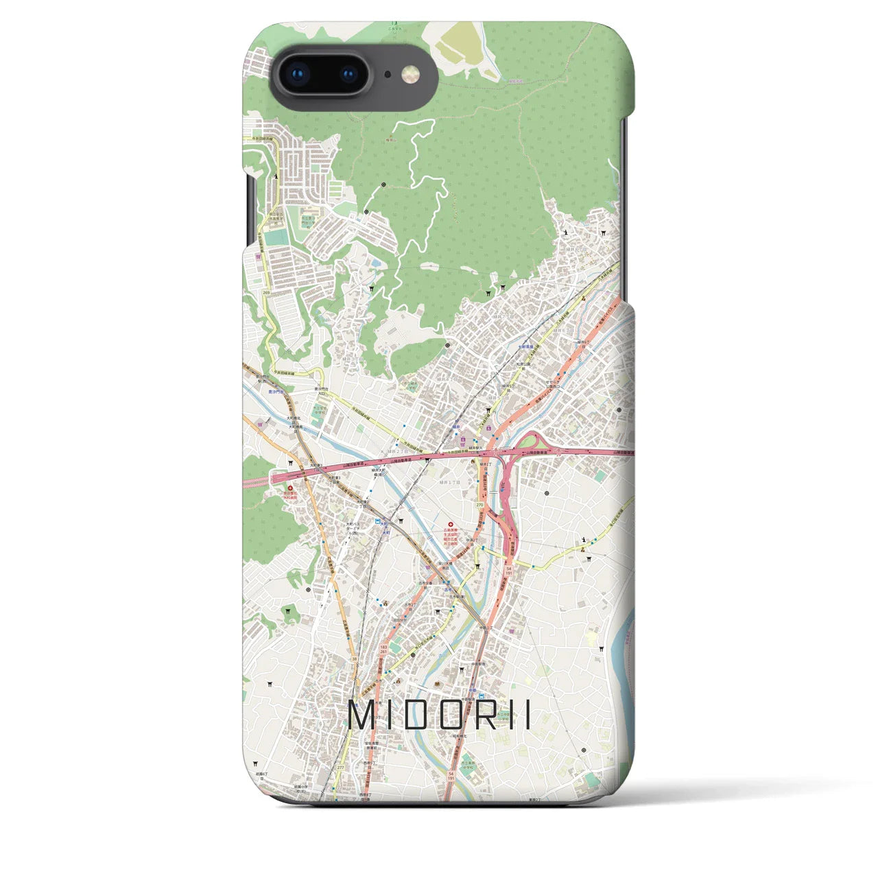 【緑井(広島県)】地図柄iPhoneケース(バックカバータイプ)