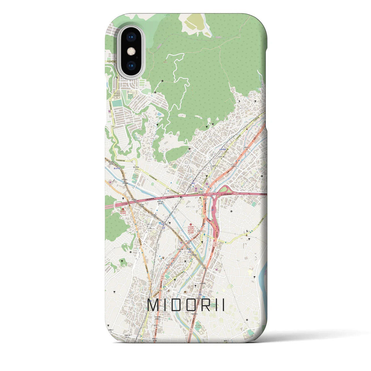 【緑井(広島県)】地図柄iPhoneケース(バックカバータイプ)