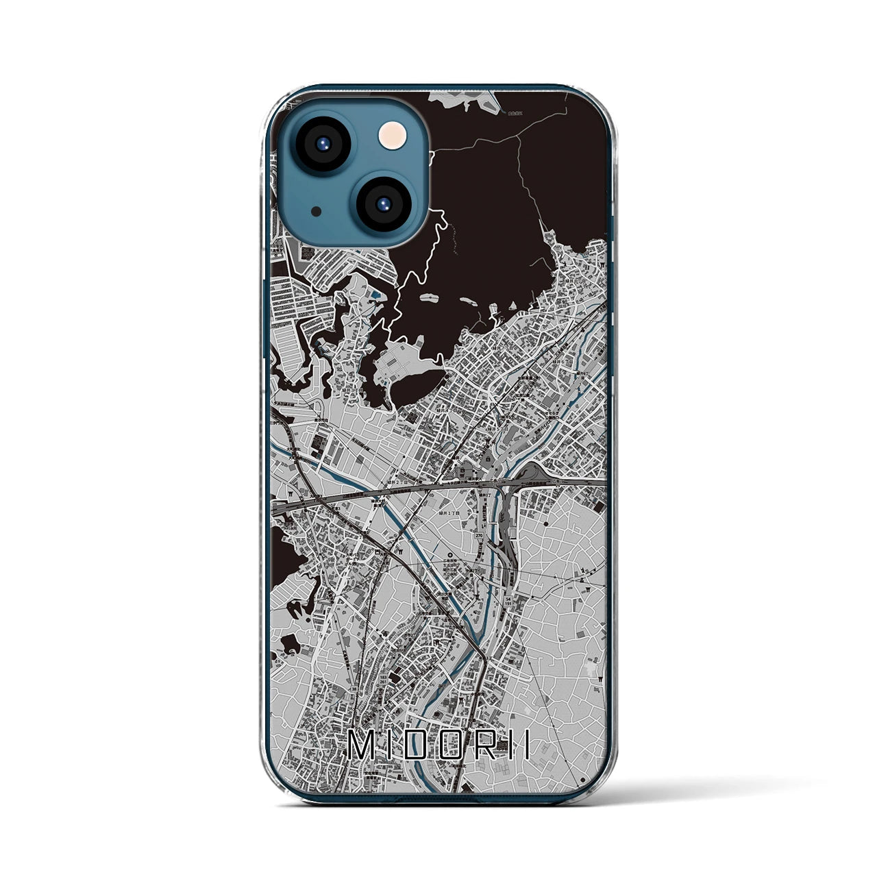 【緑井(広島県)】地図柄iPhoneケース(クリアタイプ)