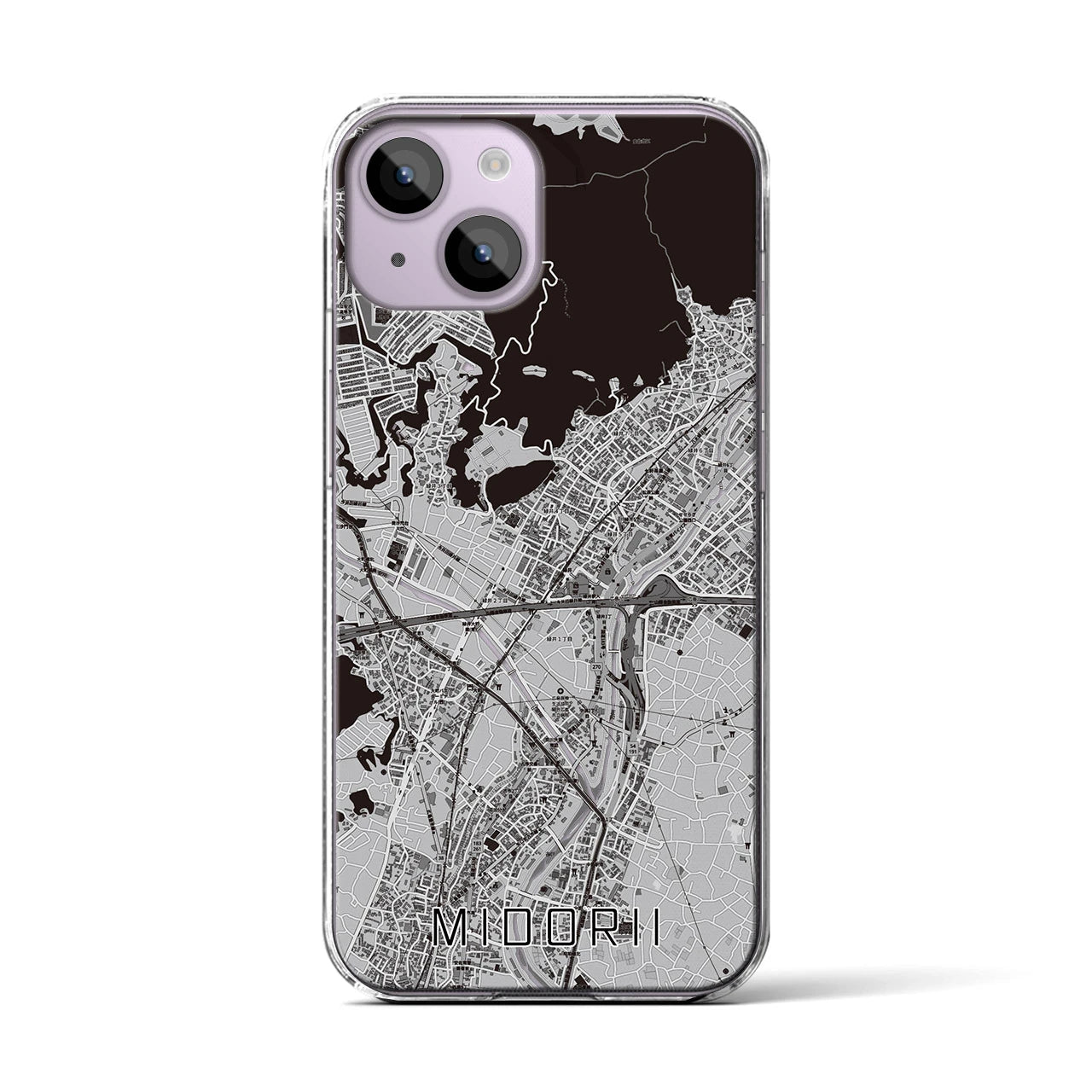 【緑井(広島県)】地図柄iPhoneケース(クリアタイプ)