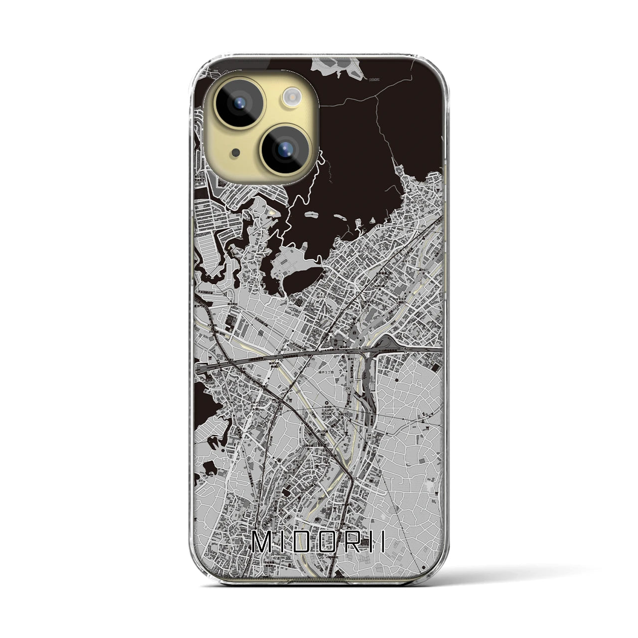 【緑井(広島県)】地図柄iPhoneケース(クリアタイプ)