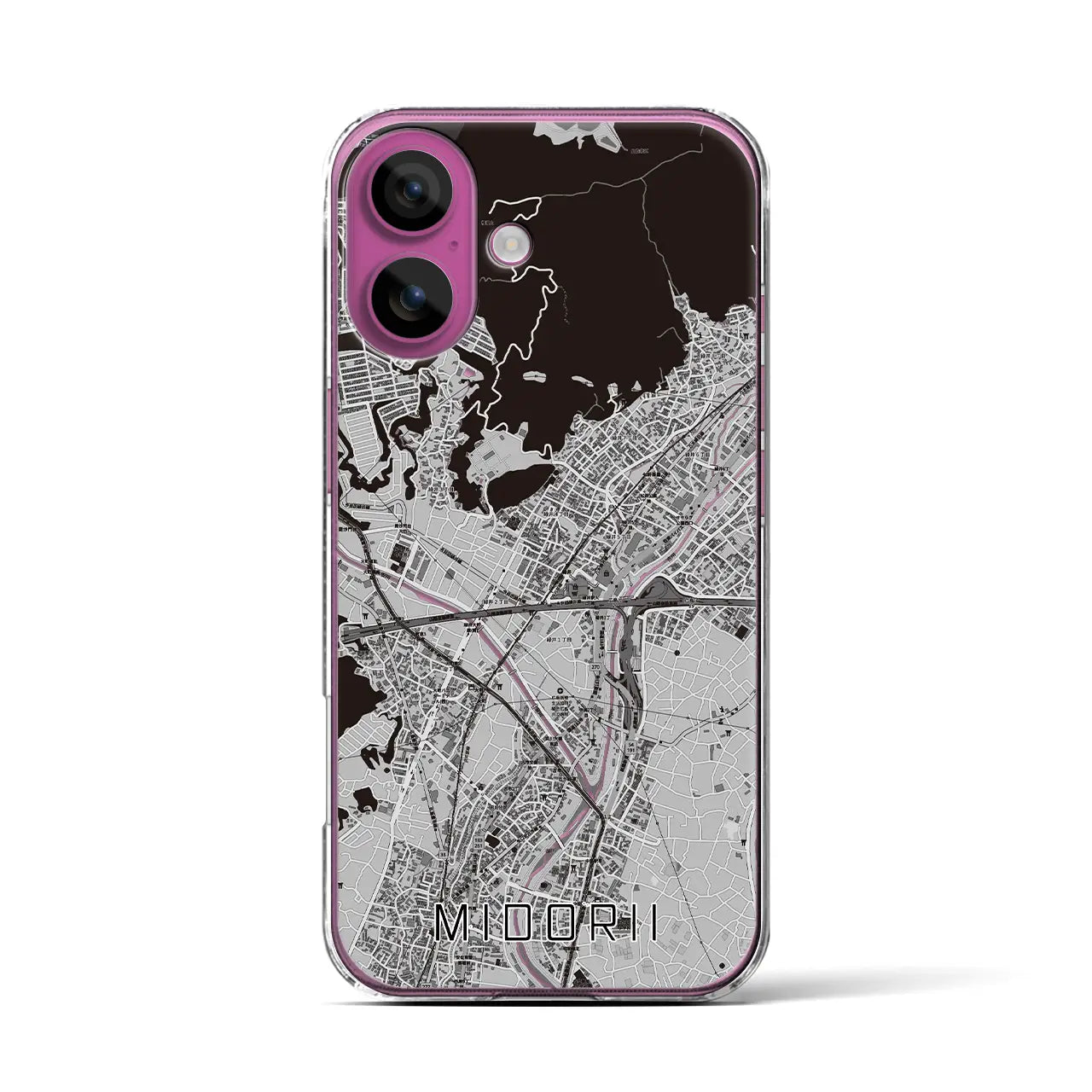 【緑井(広島県)】地図柄iPhoneケース(クリアタイプ)