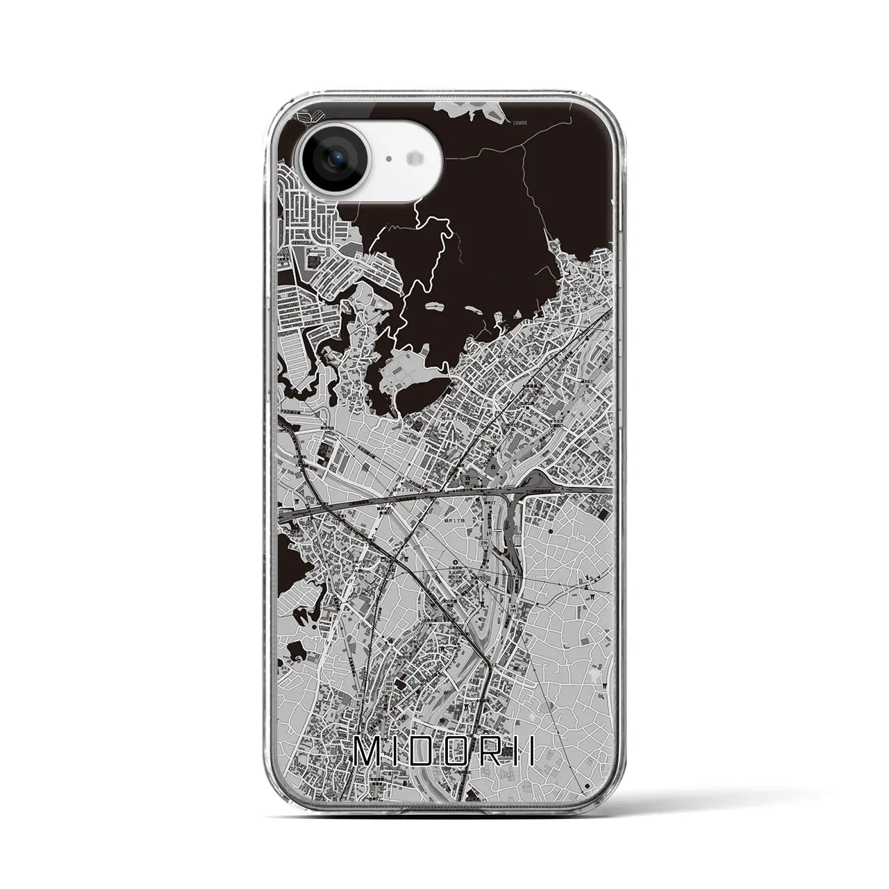 【緑井(広島県)】地図柄iPhoneケース(クリアタイプ)