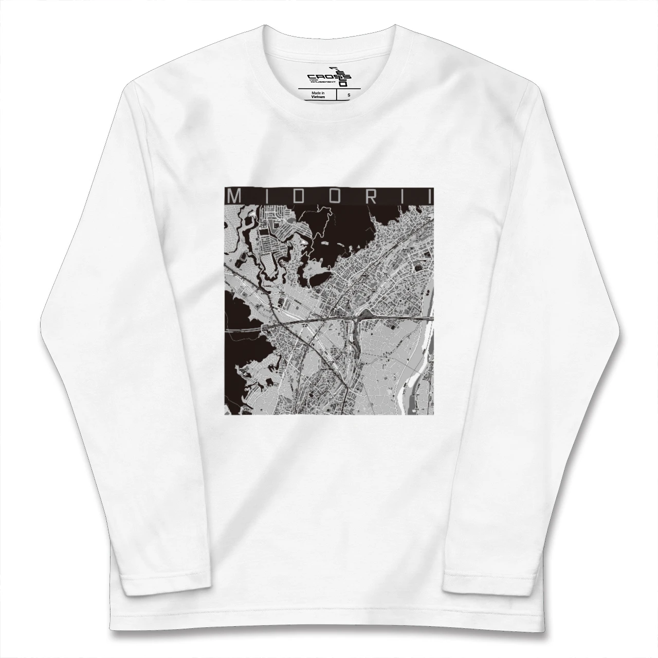 【緑井(広島県)】地図柄ロングスリーブTシャツ