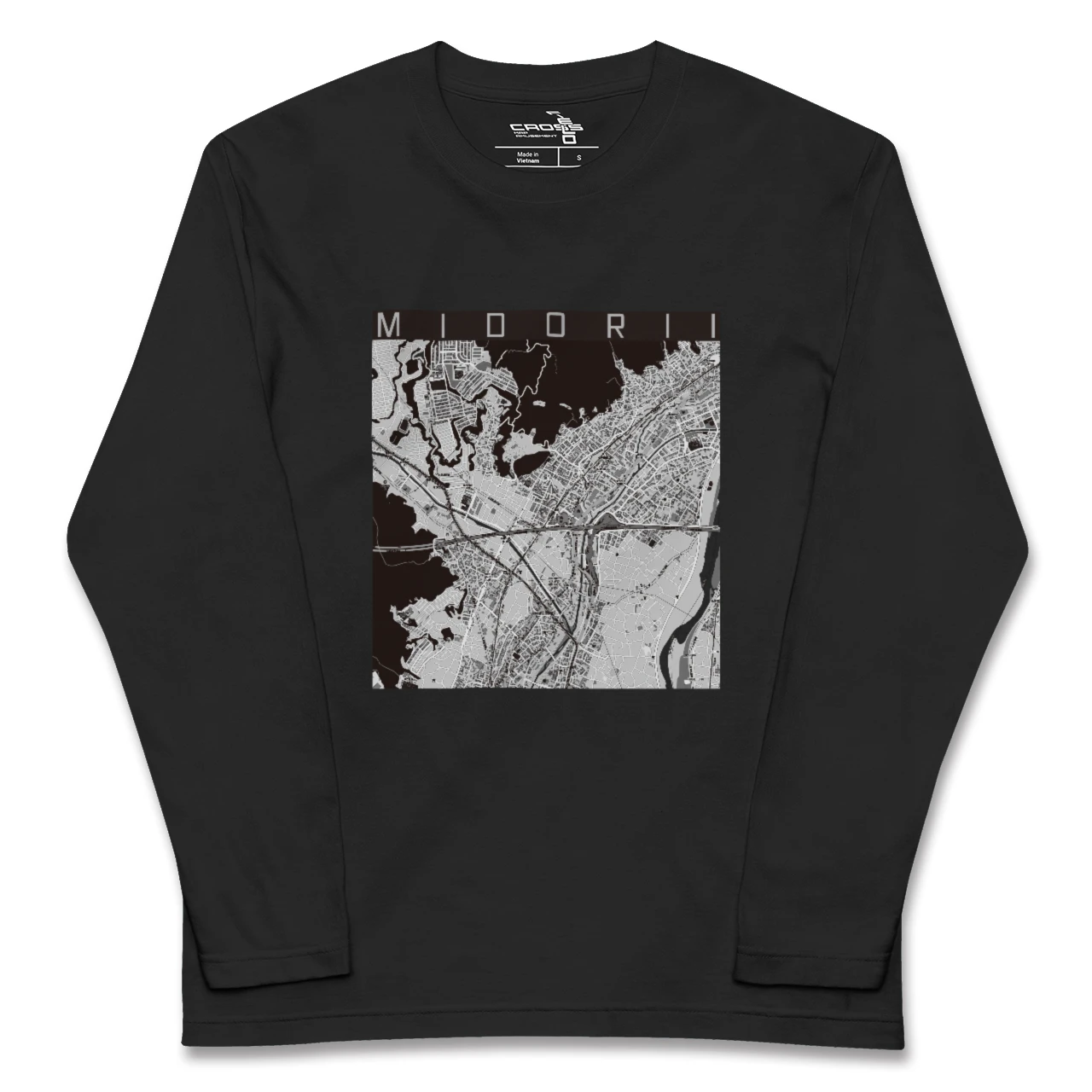 【緑井(広島県)】地図柄ロングスリーブTシャツ