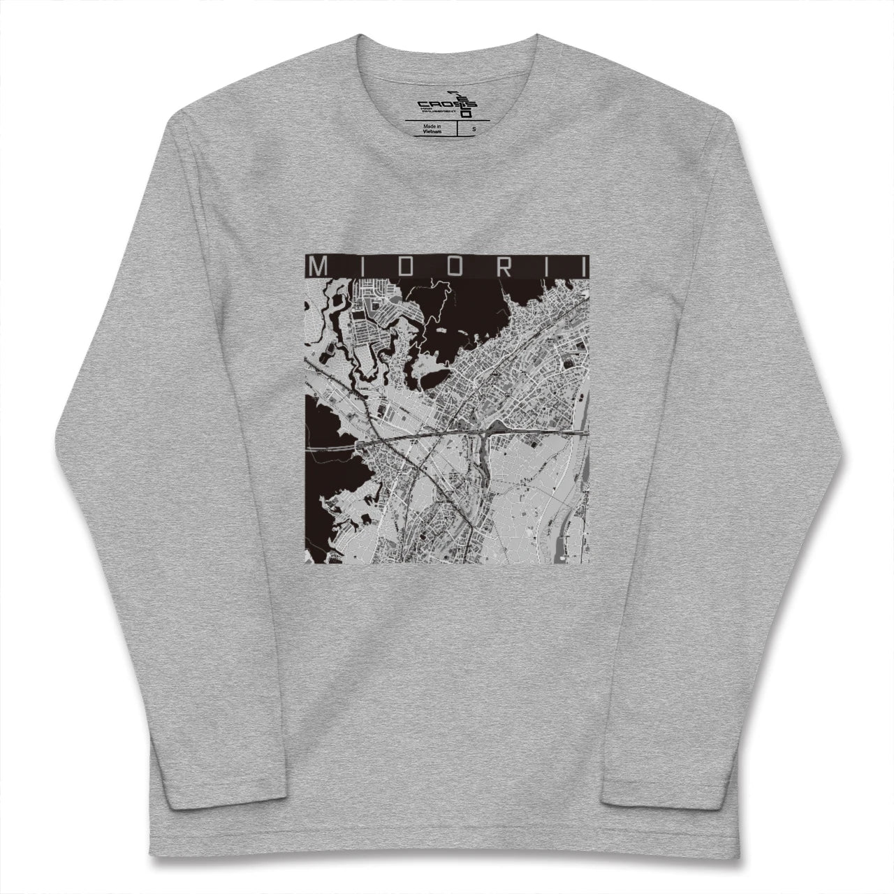 【緑井(広島県)】地図柄ロングスリーブTシャツ