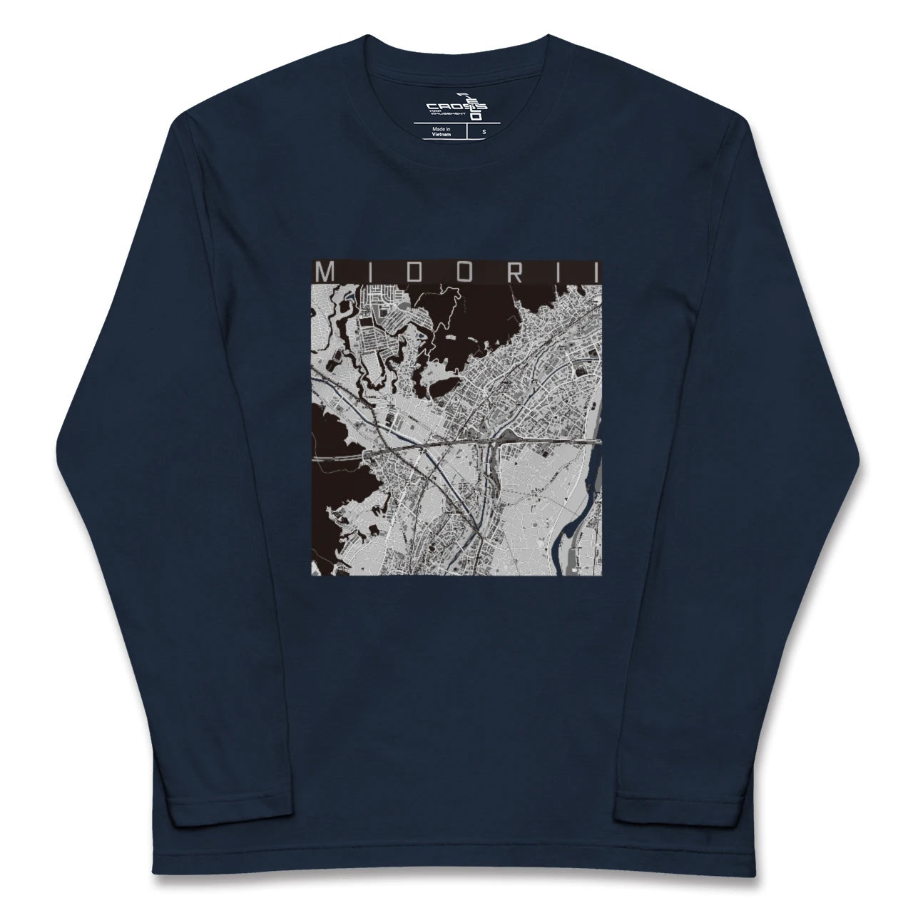 【緑井(広島県)】地図柄ロングスリーブTシャツ