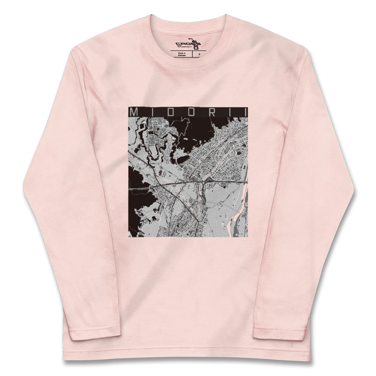 【緑井(広島県)】地図柄ロングスリーブTシャツ