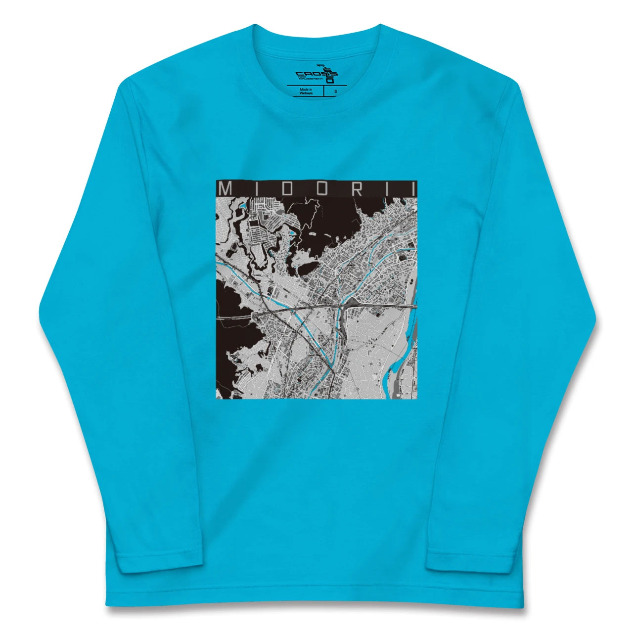 【緑井(広島県)】地図柄ロングスリーブTシャツ