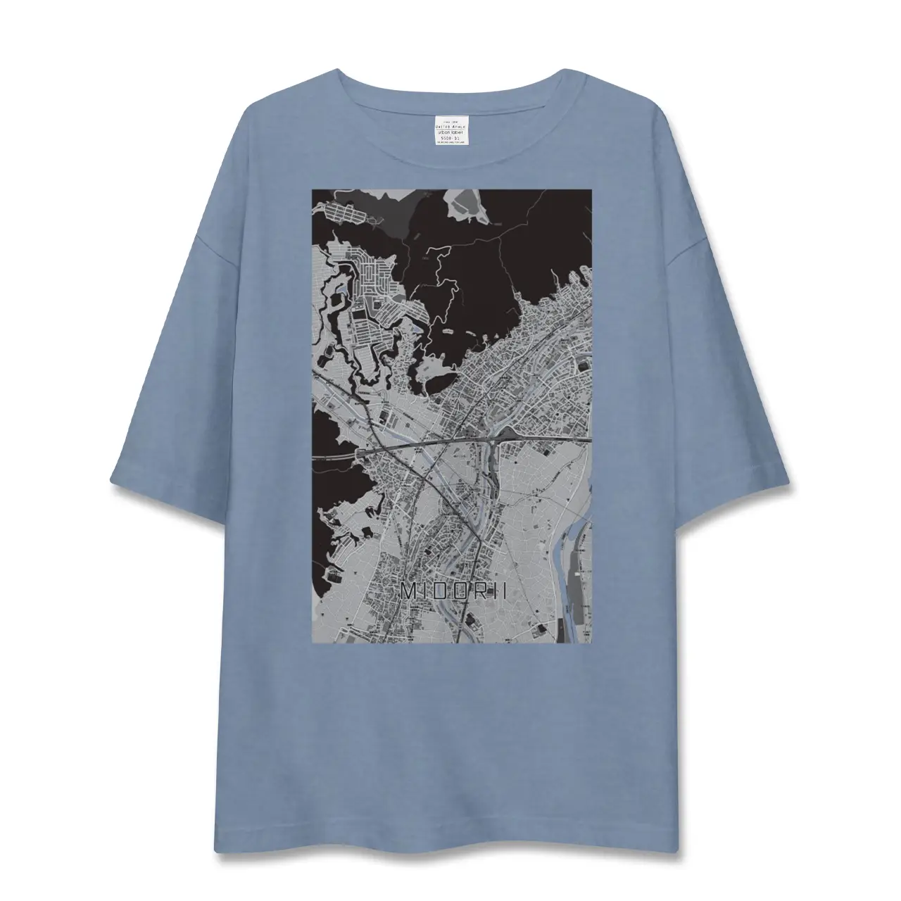 【緑井(広島県)】地図柄ビッグシルエットTシャツ