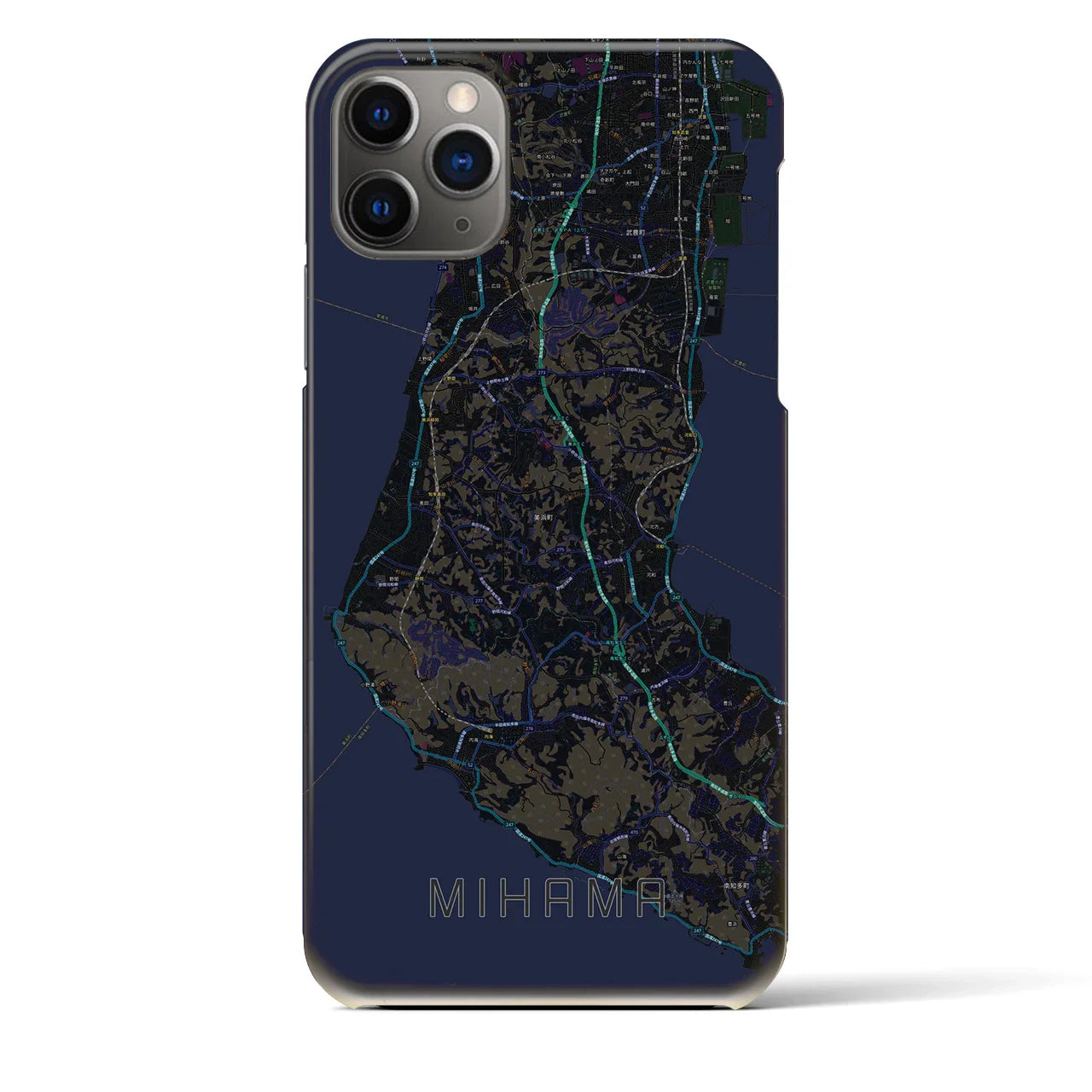 【美浜(愛知県)】地図柄iPhoneケース(バックカバータイプ)