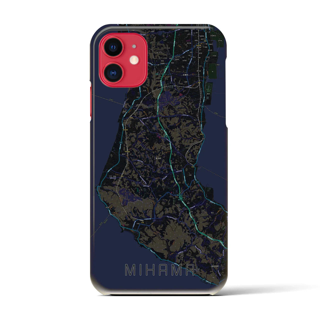 【美浜(愛知県)】地図柄iPhoneケース(バックカバータイプ)