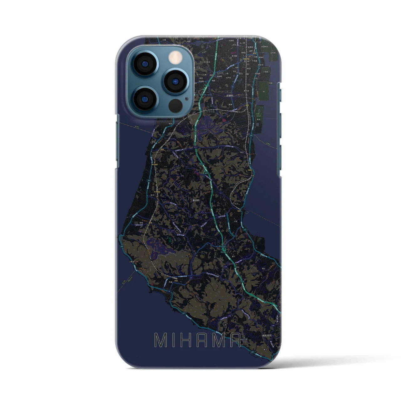 【美浜(愛知県)】地図柄iPhoneケース(バックカバータイプ)