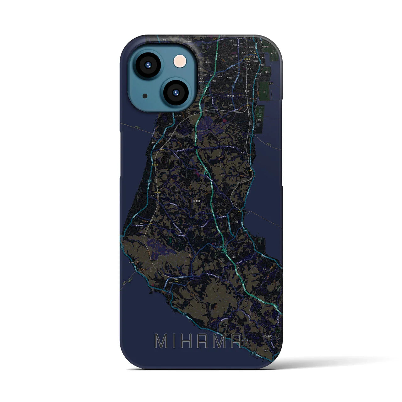 【美浜(愛知県)】地図柄iPhoneケース(バックカバータイプ)